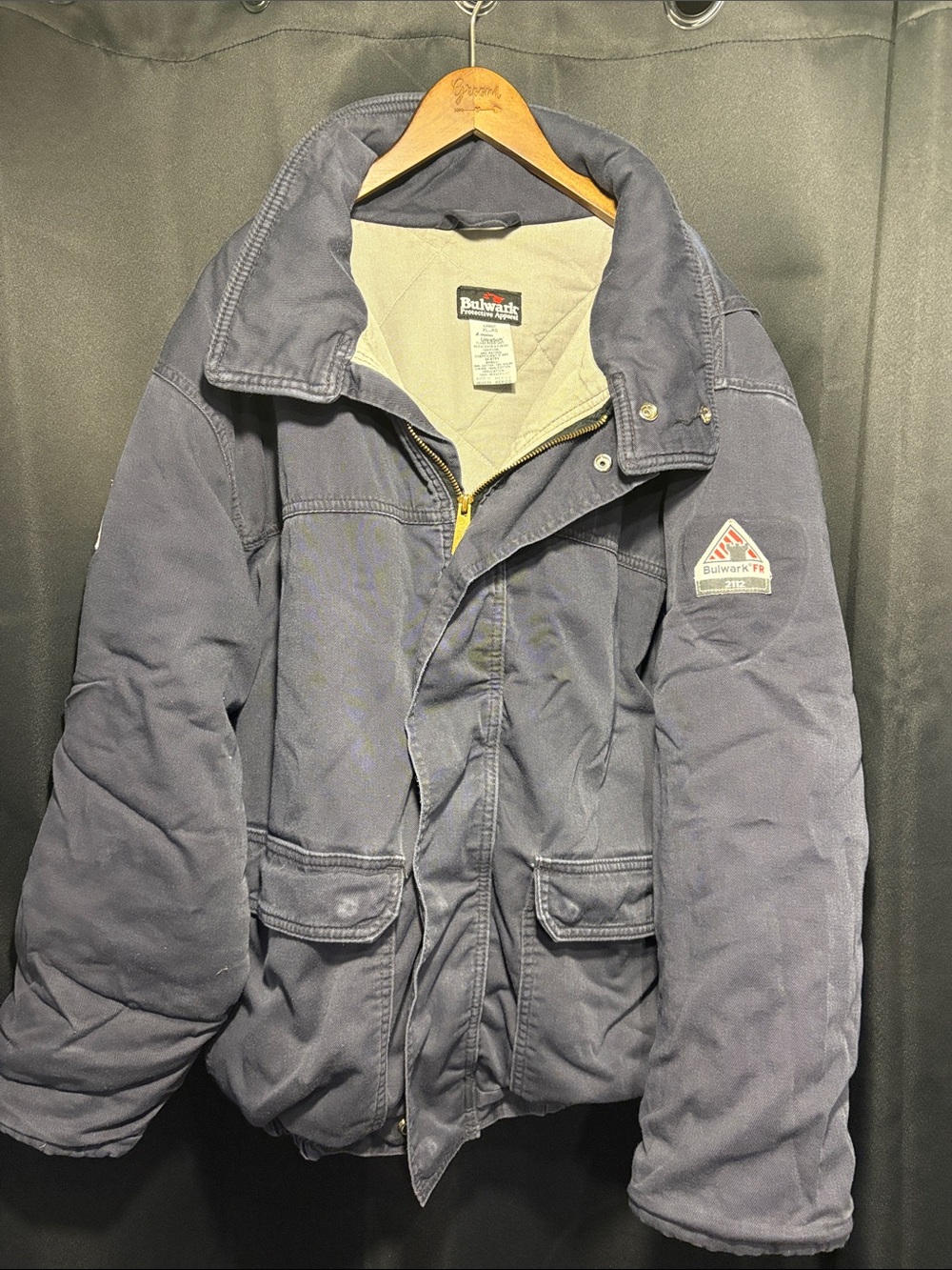 Bulwark protective apparel navy blue jacket